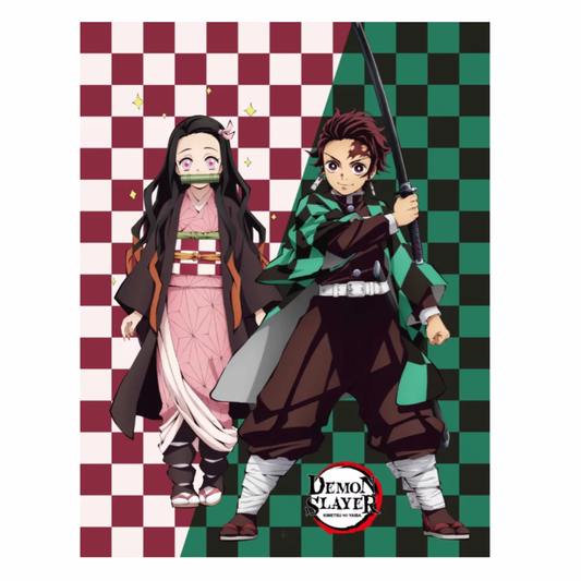 Demon Slayer Nezuko and Tanjiro Fleece Blanket 130x170 cm