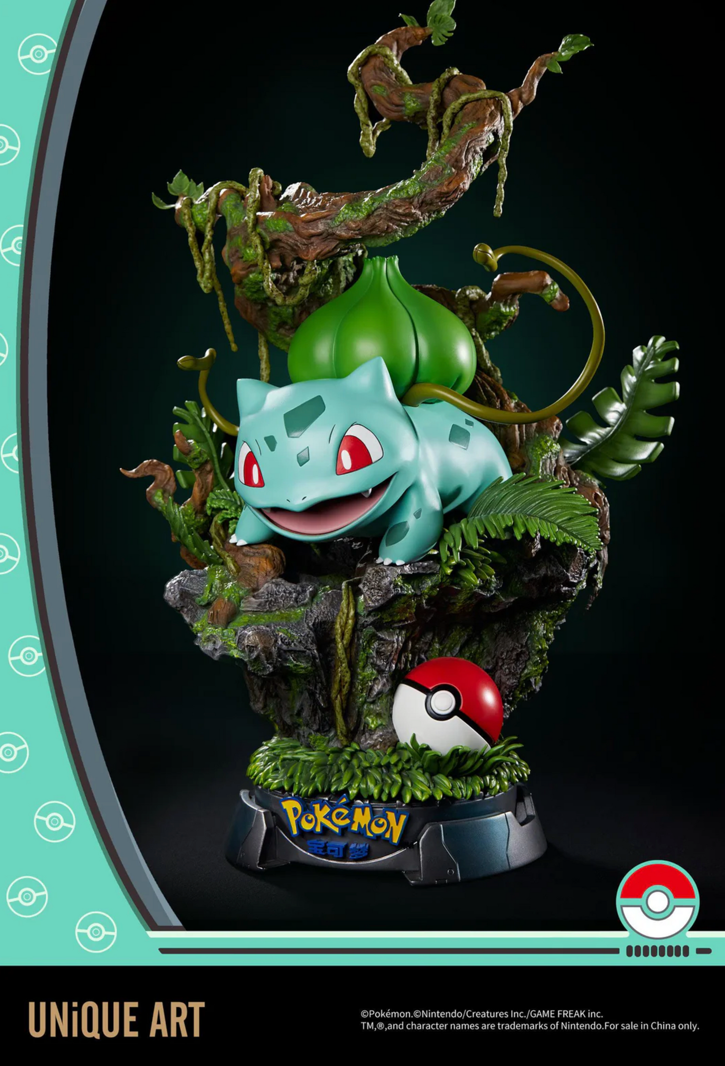 UNiQUE ART Pokémon Bulbasaur Seed käsintehty patsas