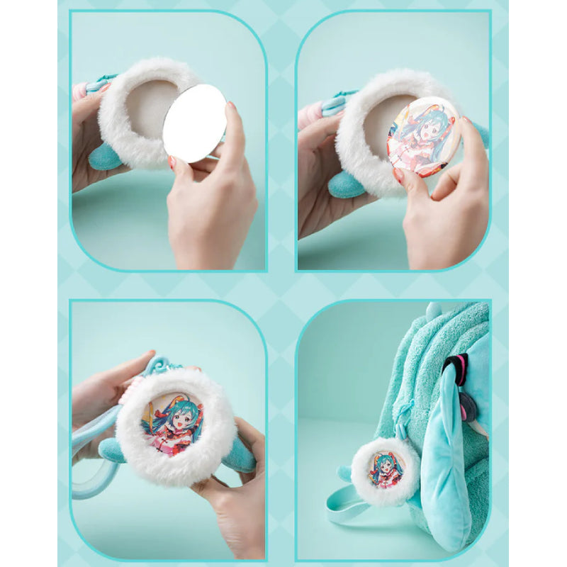 Hatsune Miku Squinting Eyes Plush Mirror Keychain
