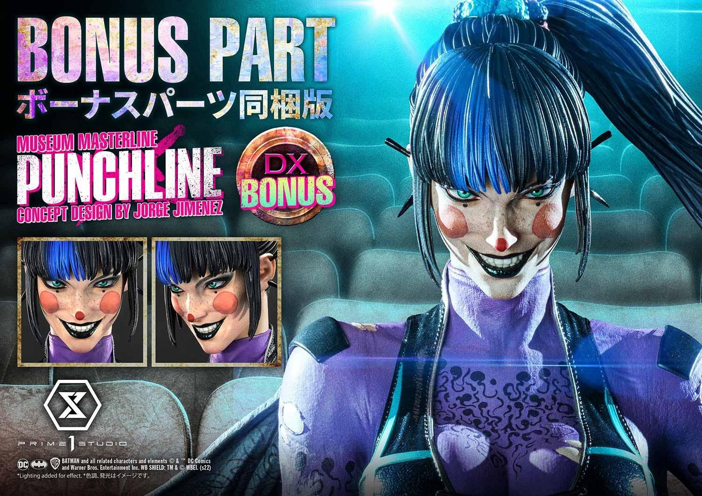 DC Comics Patsas 1/3 Punchline Deluxe Bonus Version Concept Design by Jorge Jimenez 85 cm