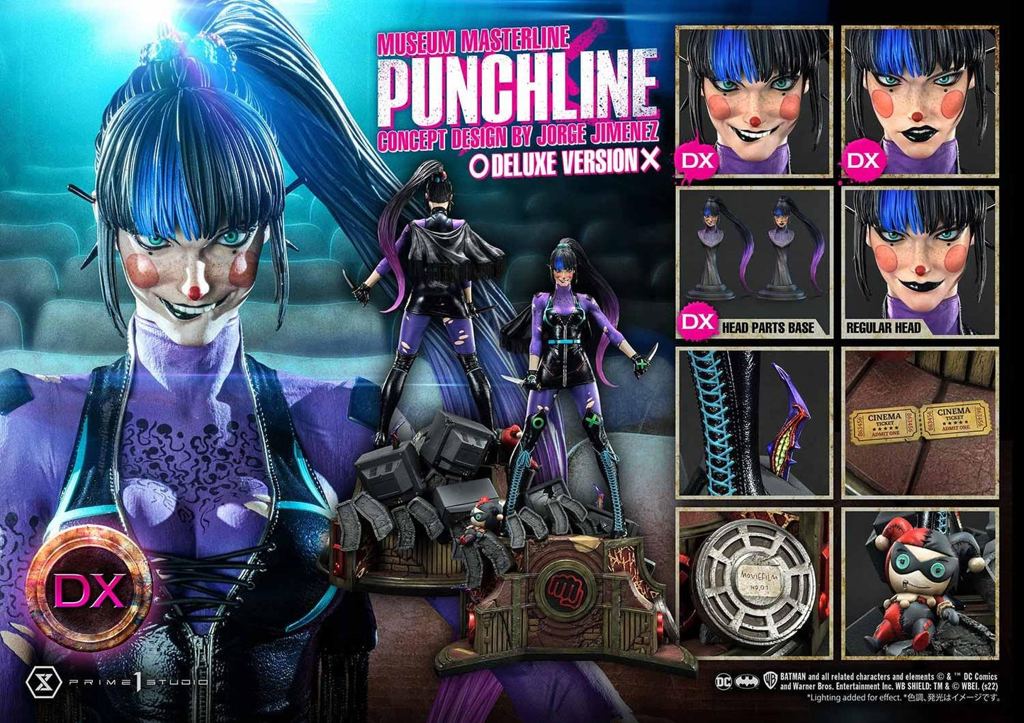 DC Comics Patsas 1/3 Punchline Deluxe Bonus Version Concept Design by Jorge Jimenez 85 cm