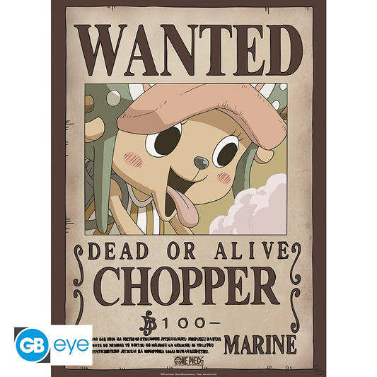 One Piece Poster Wanted Chopper 52x38 cm