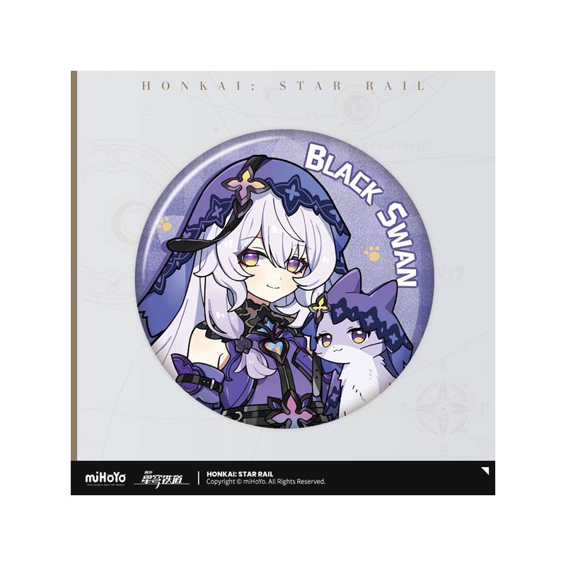 Honkai Star Rail Badge 58 mm, Chibi Cat Black Swan