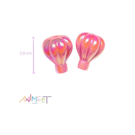 Akryyliset Ilmapallo helmet, 2 kpl,Pinkki