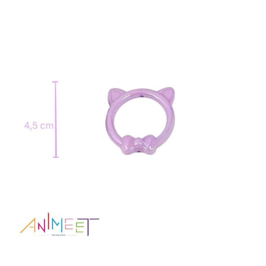 Cute cat shaped beads 2 Pcs, Purple