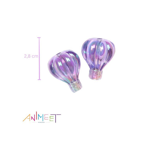Akryyliset Ilmapallo helmet, 2 kpl, Violetti