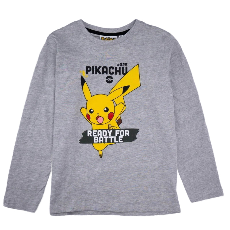 Pikachu Children's Long-Sleeve Shirt, Grey