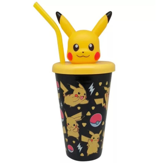 Pokémon Pikachu 3D -juomamuki pillillä, 443 ml.