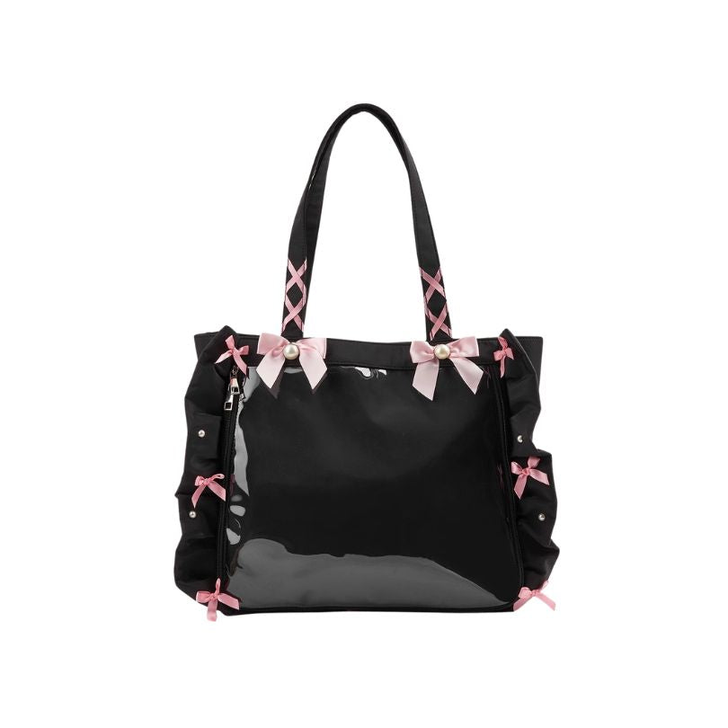 Ribbon Bow Ita Bag  Large Capacity