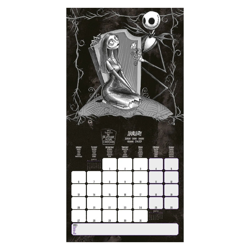 The Nightmare Before Christmas Square Calendar 2025