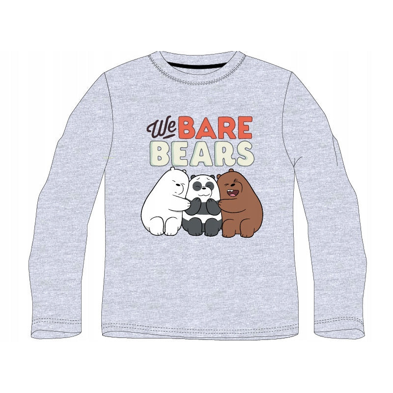 We Bare Bears Lasten Pitkähihainen Paita, Harmaa