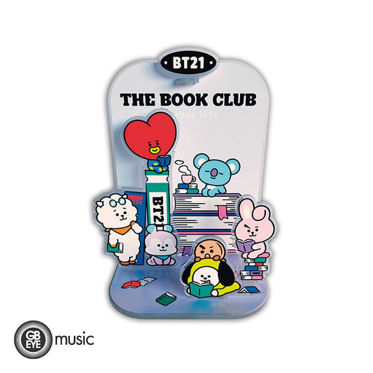 BT21 Akryyliständi 2D figuuri, Dioraama kirjakerho