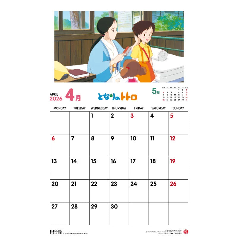 (Pre-order) Totoro 2026 Calendar English Version