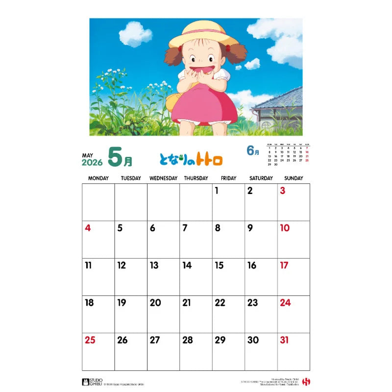 (Pre-order) Totoro 2026 Calendar English Version