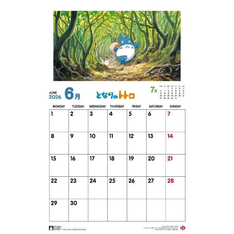 (Pre-order) Totoro 2026 Calendar English Version