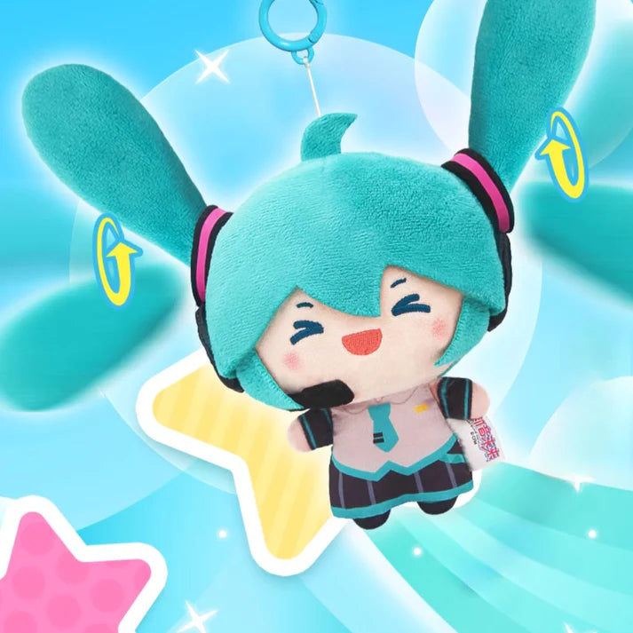 Hatsune Miku Ponytail Shake Plush Keychain, Smiling