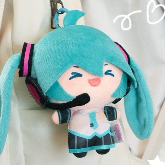 Hatsune Miku Ponytail Shake Plush Keychain, Smiling