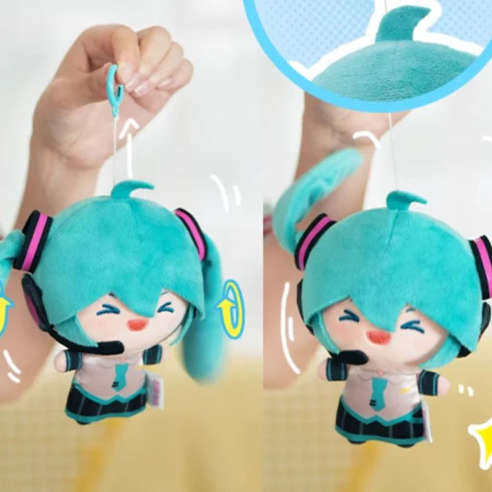 Hatsune Miku Ponytail Shake Plush Keychain, Smiling