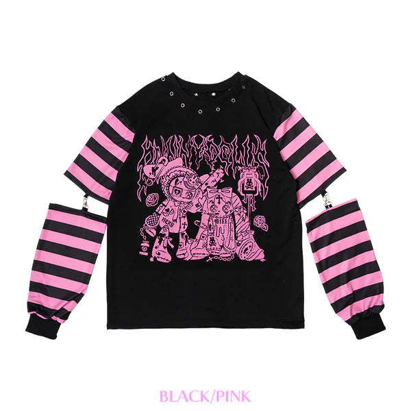 ACDC RAG PUNKY Bunny Long Sleeve Tee BLACK/PINK
