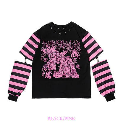 ACDC RAG PUNKY Bunny Long Sleeve Tee BLACK/PINK