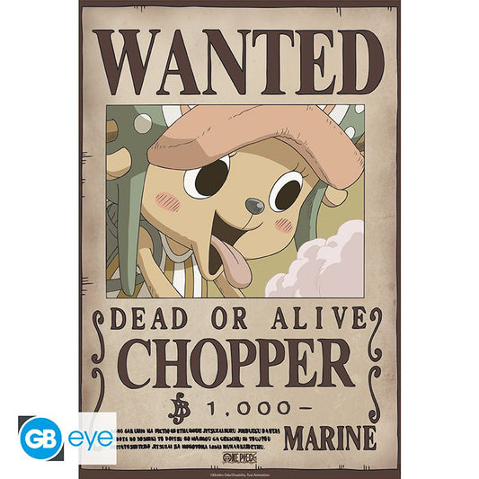 ONE PIECE Wano Chopper Wanted -juliste, 52 x 38 cm